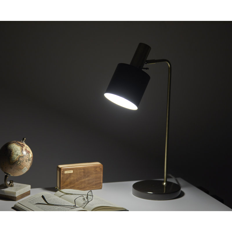 Butterfield Adjustable Marble Desk Lamp, Antique Brass/Black