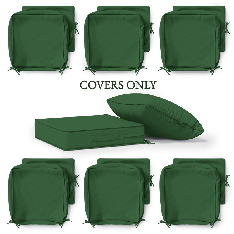 Housses pour coussins d'extérieur toutes saisons pour meubles d'extérieur, housses seulement, 6, L 19 po x P 19 po