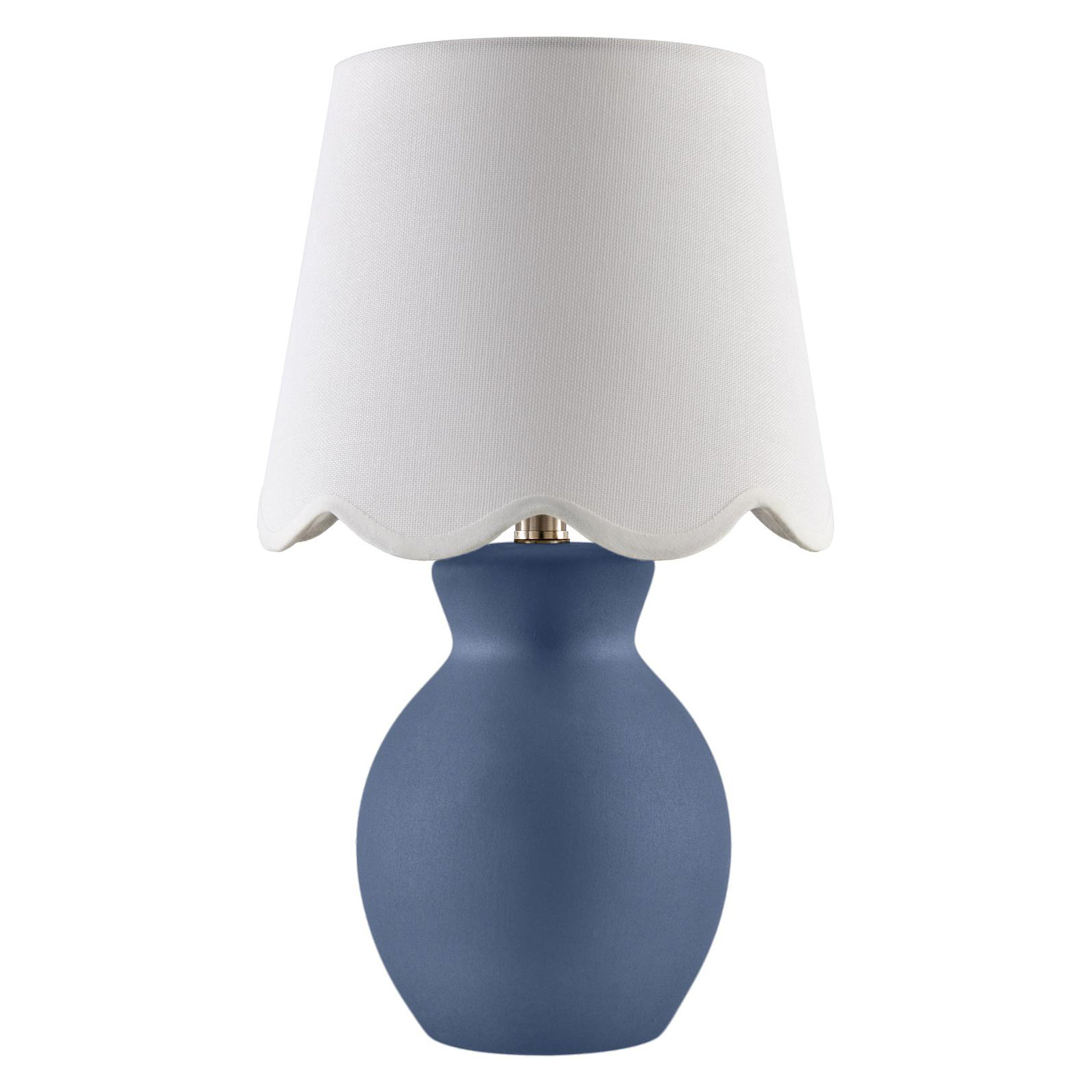 Momsen Scallop Shade Matte Lamp, Blue, White, 15"H x 8"W x 8"D
