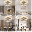 Ventilateur de plafond moderne en cristal avec lumière et télécommande, DEL à intensité variable, moteur silencieux-376973663