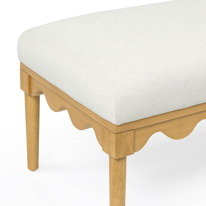 Oodle Cream Vegan Mohair Bench, Cream