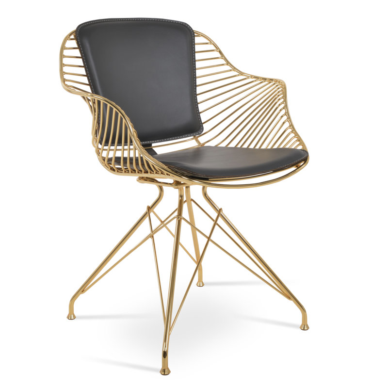Zebra Arm Chair, Gray, Gold