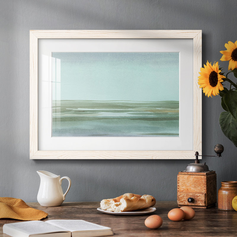 Aqua Reflections II, reproduction d'art encadrée, Cadre blanc, H 22 po x l 32 po x P 1,5 po