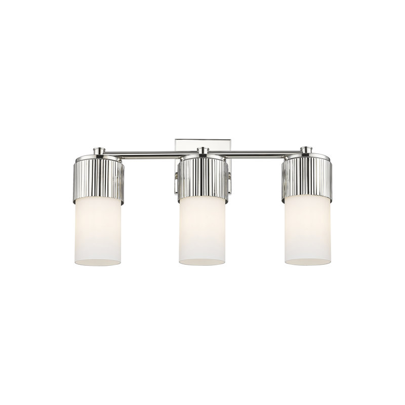 Éclairage pour meuble-lavabo mural 3 lumières Bolivar, Blanc, Nickel poli