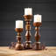 Ensemble de porte-bougie colonne en bois