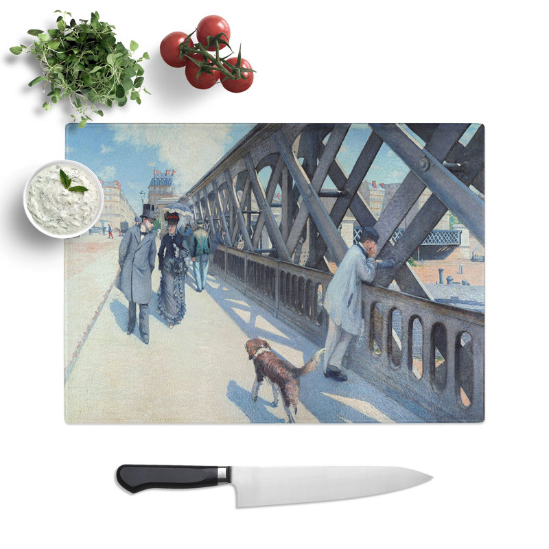 Le Pont de Leurope by Gustave Caillebotte Chopping Board, 0.4cm H x 28.5cm W x 39cm L