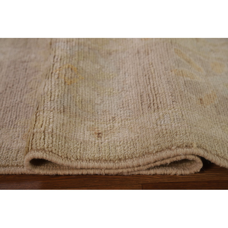 Tapis oriental beige en laine noué à la main 6 pi 1 po x 8 pi 10 po