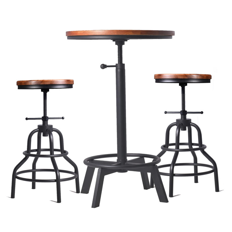 Javin 2 - Person Pine Solid Wood Top Four Leg Dining Set