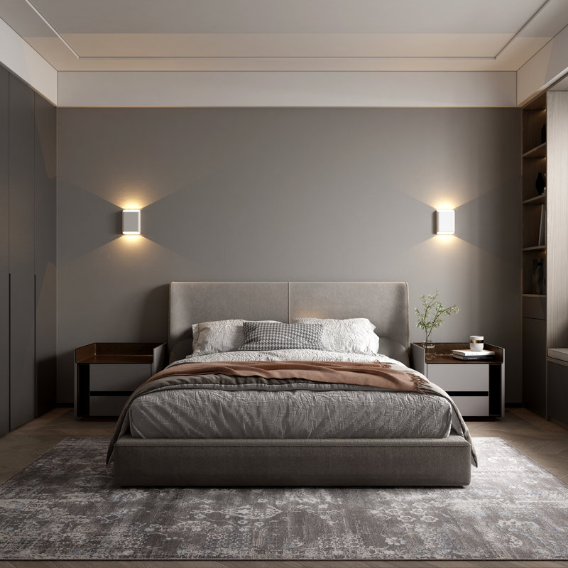 Ensemble de 2 appliques murales pour l'intérieur et le bas de la chambre à coucher, appliques murales d'extérieur à DEL à intensité variable, porche moderne de 7,8 pouces, lampe murale imperméable Ip65 pour cour, 120-277 V, 14 W 3000 K CRI90 de couleur blanche