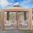 9.8 X 9.8 Feet Patio Canopy Gazebo With Neting And Double Tiered Roof