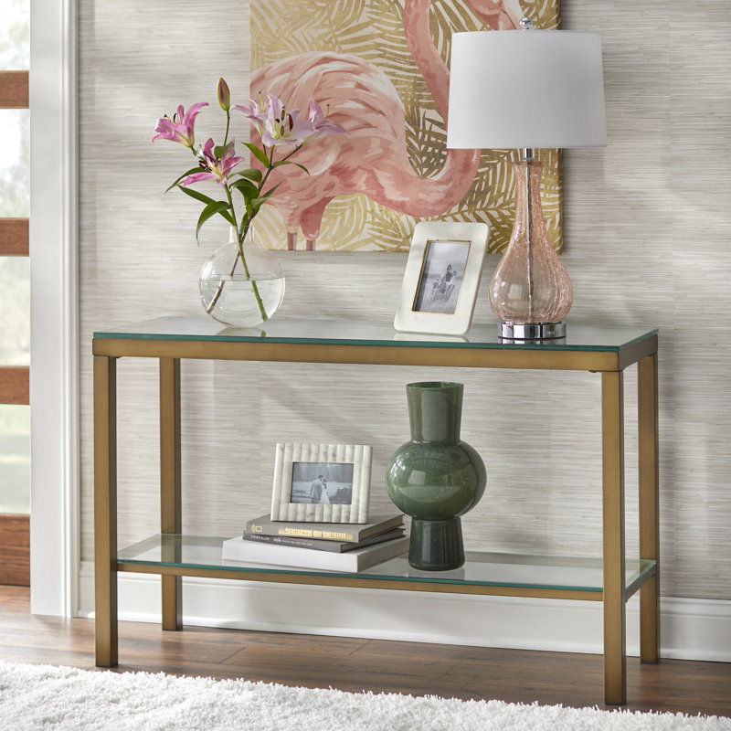 Sawin 48'' Glass Top Console Table