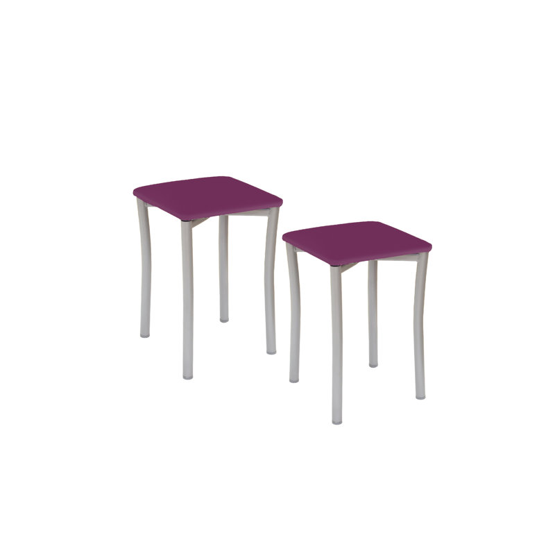 Eneli Upholstered Counter Stool with Metal Frame, Berengena