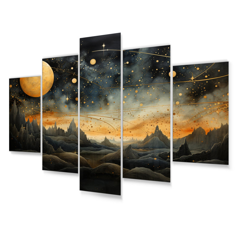 Ensemble de 5 décorations murales en métal