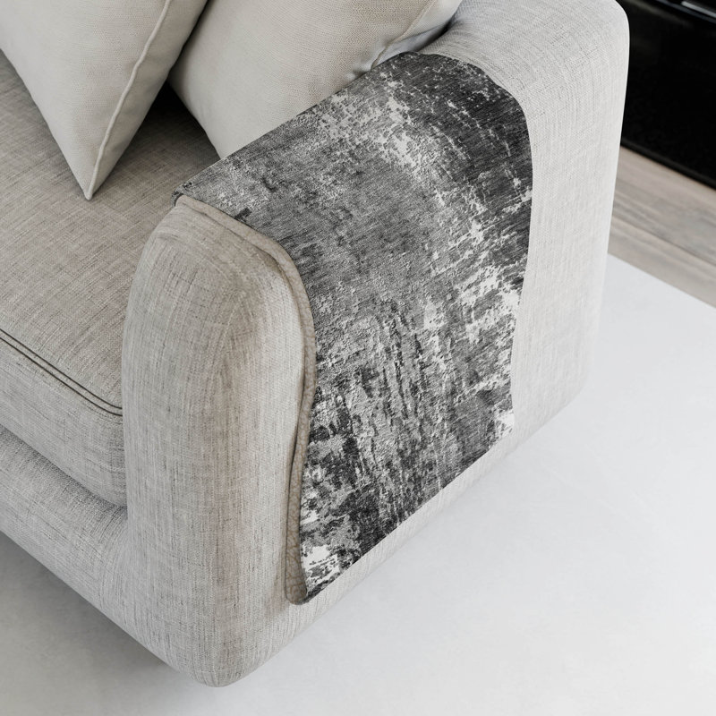 Jeté Sherpa ASB718 moderne lavable à la machine Addison, Gris