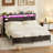 Bed Frame With Charging Station And RGB LED Lights, Headboard With Storage No Box Spring Needed-1412902000-1412902015