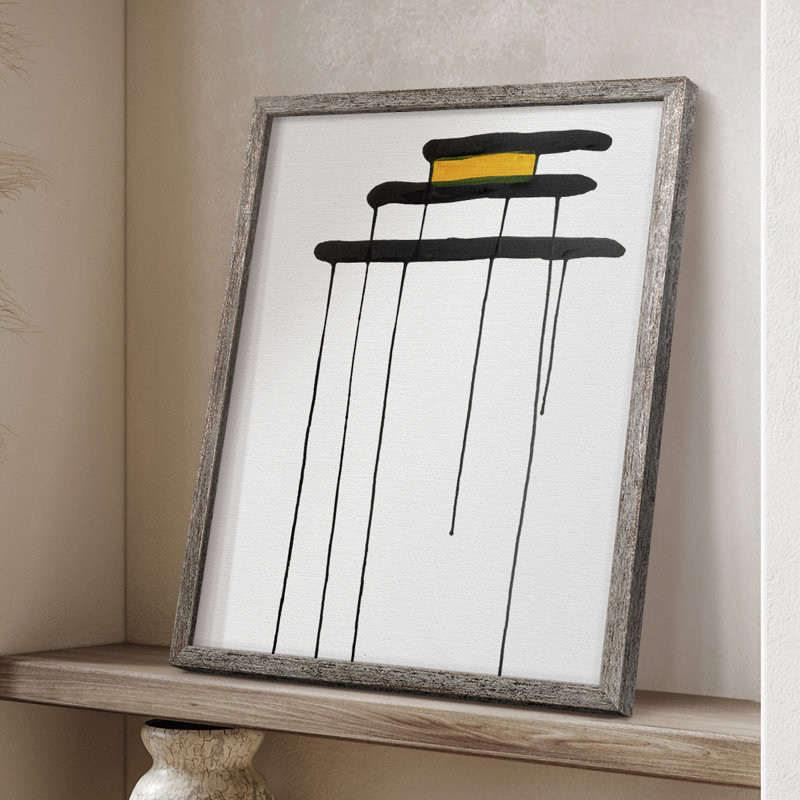 Golden Waterfall II Framed Print - Solid Wood, 11" H x 9" W