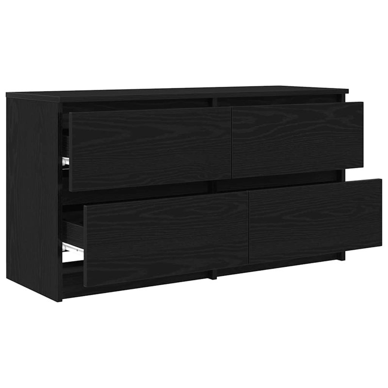 TV Cabinet 100X35x54 Cm Engineered Wood, Black
