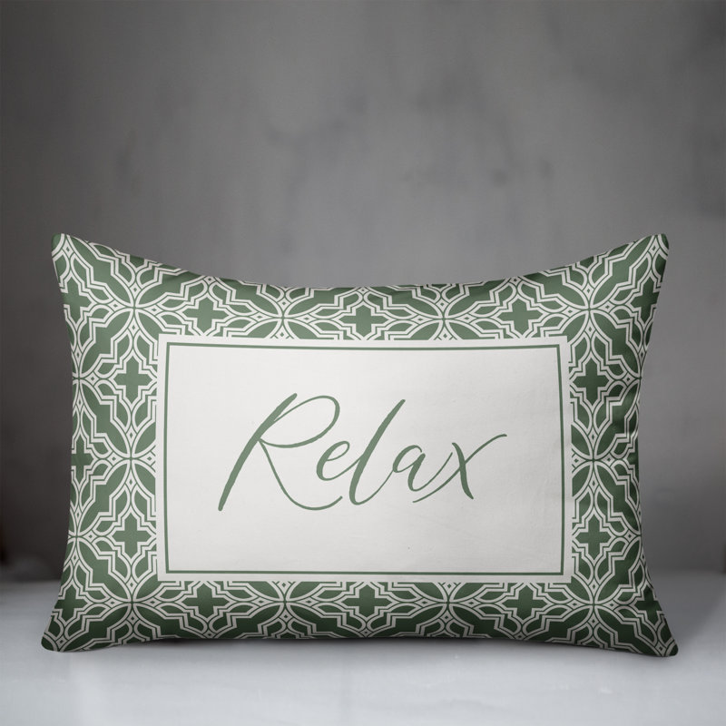 Housse de coussin rectangulaire et insert Relax Quatrefoils, Vert