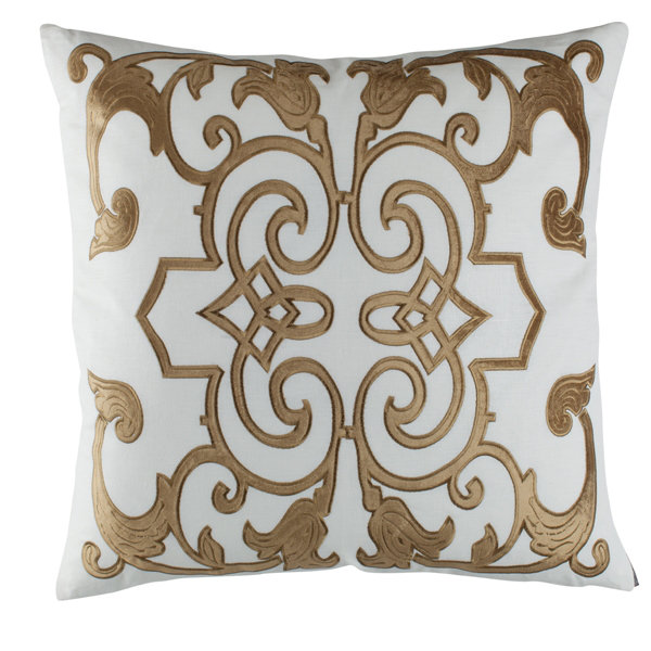 Mozart Linen Square Pillow Cover & Insert, Straw, 20" x 36"