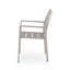 Chaise de salle à manger d'extérieur moderne en aluminium avec siège en faux bois (ensemble de 2), gris et argent