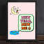 Impression encadrée noire festive mignonne sur le thème du lapin-120786234