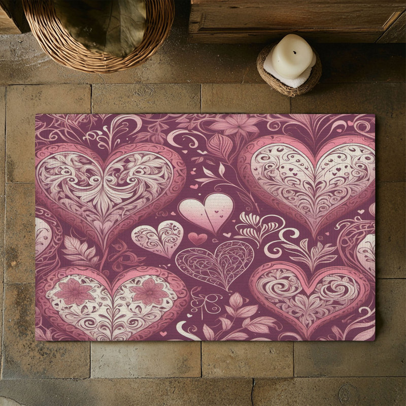 Tapis tressé cœur-rose, Rectangulaire 3 pi x 5 pi
