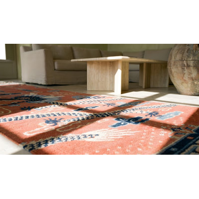 Tapis chinois antique à motif de piliers