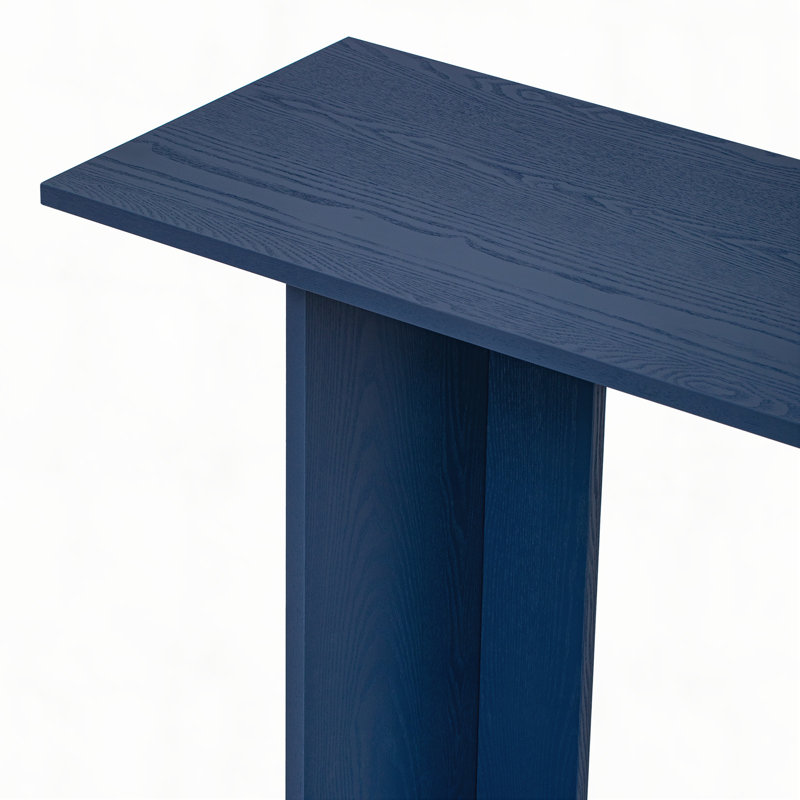 Modern and Curved Design Ash Veneer Console Table with Shelf,Suitable for Entryway,Hallway Living Room,Foyer,Corridor