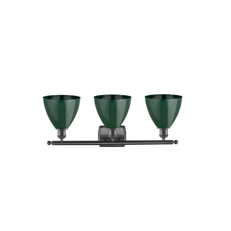 Amylee 3 - Light Dimmable Vanity Light, Matte Black, Green