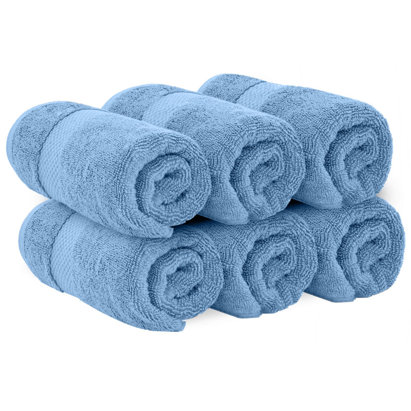 Débarbouillette 100% coton Alderic, Bleu clair