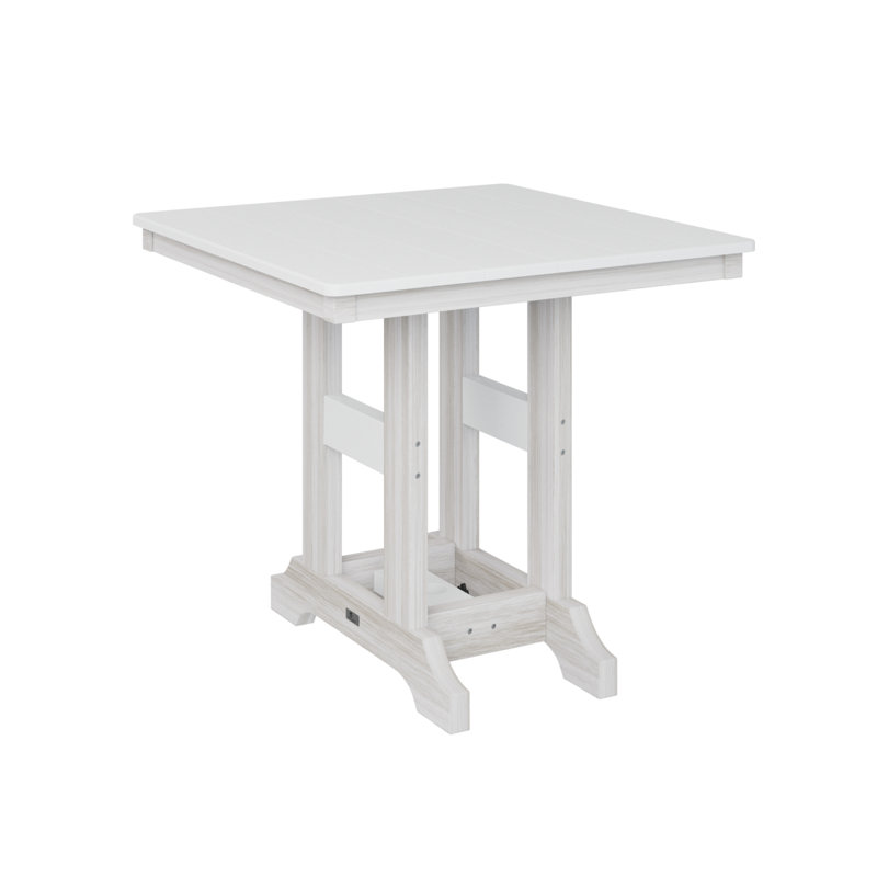 Garden Classic Outdoor Square Dining Table, White, Seashell