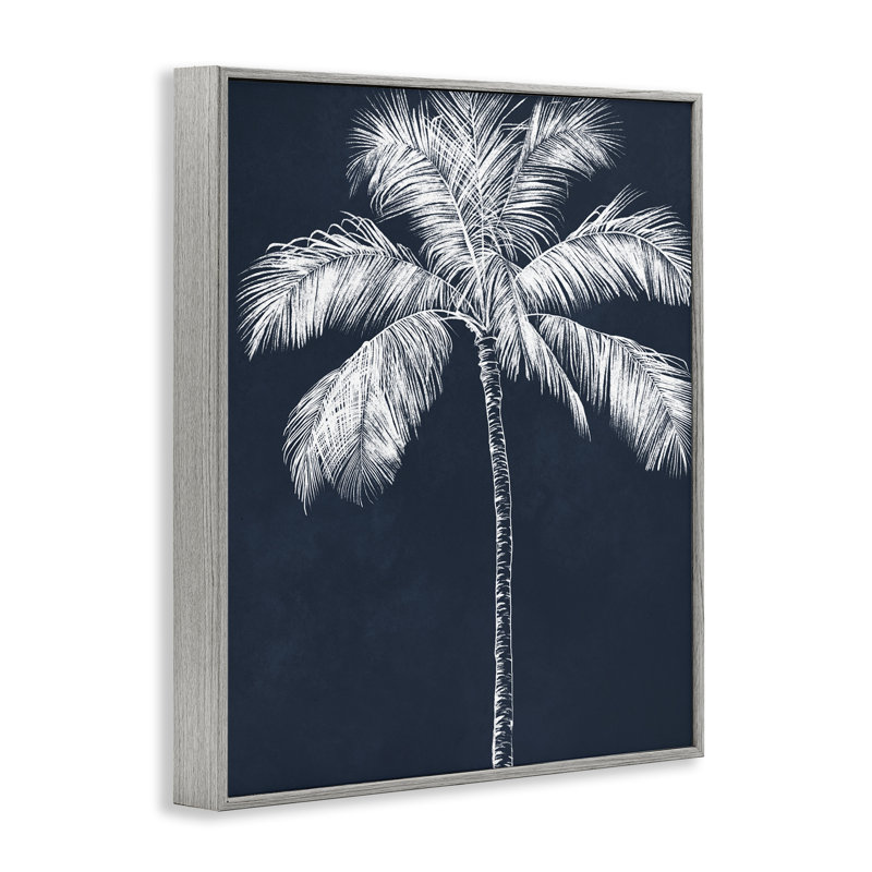 «Blue Palm Tree», estampe numérique, design par Leah Noel Art, Estampe numérique Farmhouse, H 30 po x l 24 po