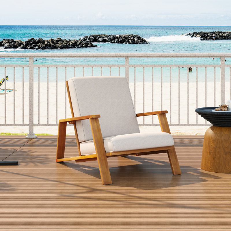 Chaise longue de patio, Teck