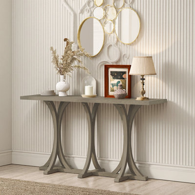 59.8'' Farmhouse Console Table with & Adjustable Legs - Entryway, Living Room Ready, Vintage Style