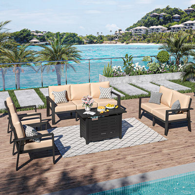 7 - Person Patio Conversation Set with Cushions