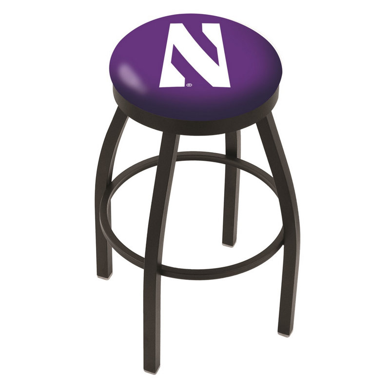 NCAA 36" Swivel Bar Stool, Northwestern, Black