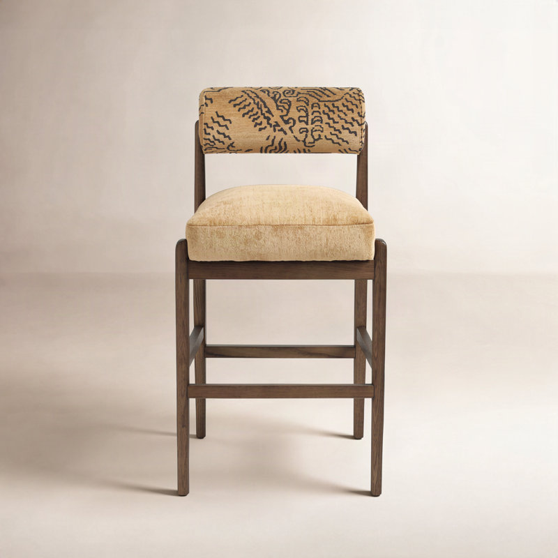 Jazelle Stool, Balkan Ochre/Viscose(Rayon), Bar Stool (31" Seat Height)