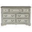  Ensemble de chambre à coucher avec lit à panneaux, commode et miroir Colchester - blanc antique-103484594-105193810