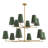 Abbiney 12-Light Dimmable Metal Tiered Chandelier with Linen Shades