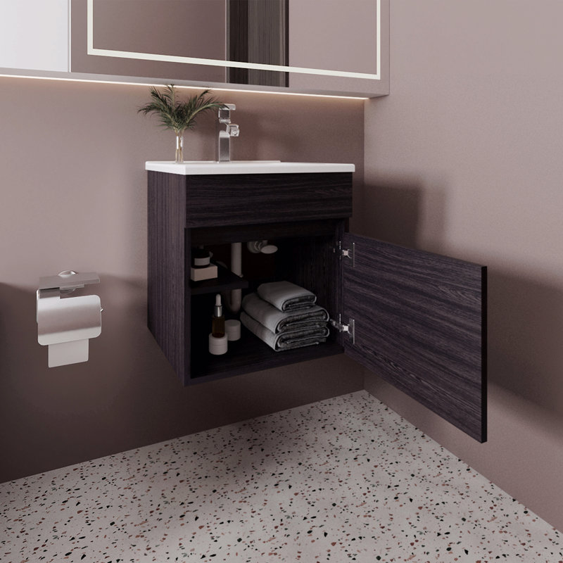 Meuble-lavabo de salle de bain avec lavabo, 1 porte