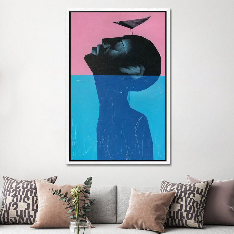Drowning Voluntary II by VCalvento - Painting on Canvas, 66.04 cm H x 45.72 cm W, White Framed Canvas