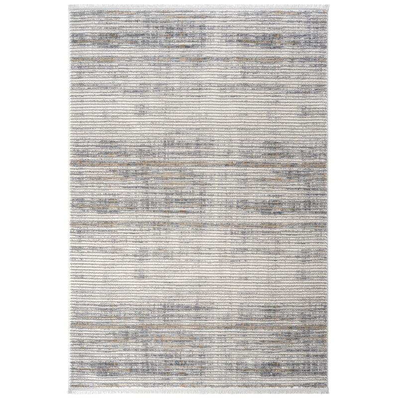 Rheon Striped Machine Made Indoor / Outdoor Area Rug, Rectangle 5'3" x 8'2"