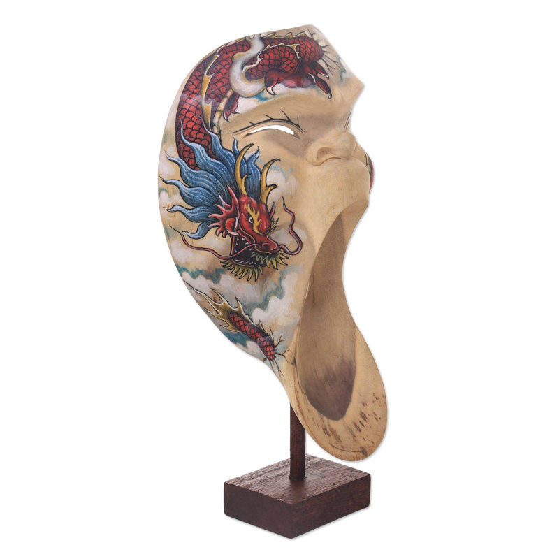 Masque en bois Ermanna Dragon Scream