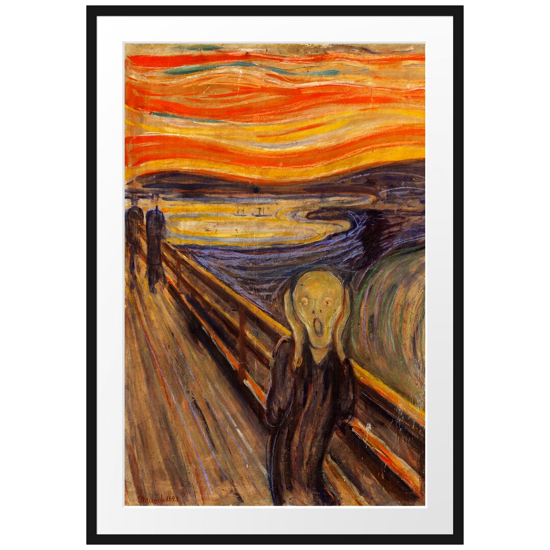 Gerahmter Kunstdruck The Scream I von Edvard Munch