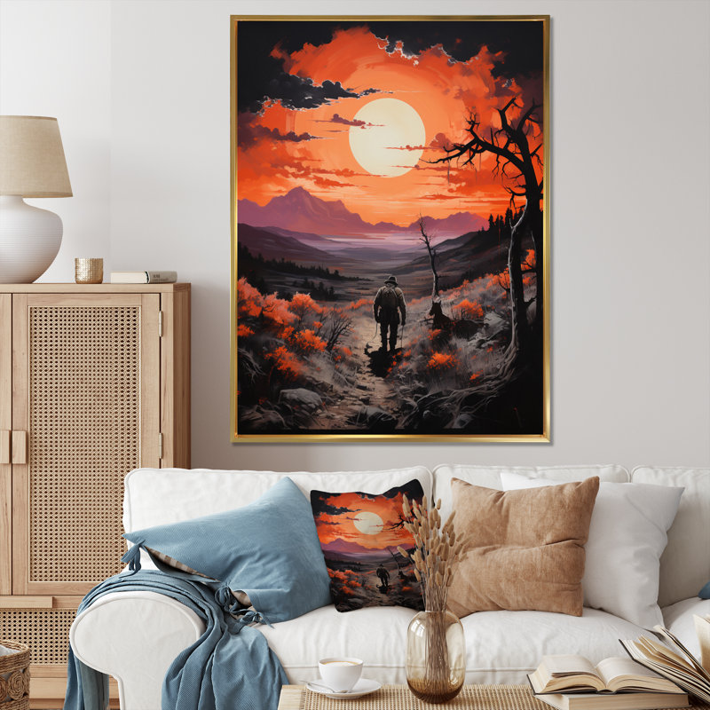 Western Rugged Sunset I, reproduction d'art sur toile, H 40 po x l 30 po x P 1,5 po, Cadre flottant doré