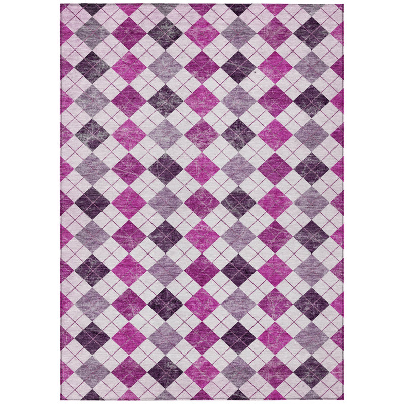 Machine Washable Indoor/Outdoor Leavittsburg ACN2237 Geometric Rug, Rectangle 3' x 5'