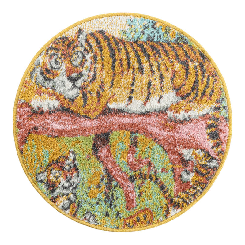 Unique Loom Tigger Whimsy Kids Rug, Round 2'2"