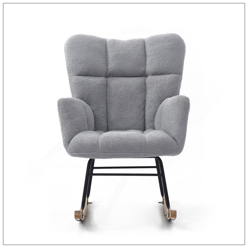 Chaise berçante confortable et rembourrée pour la détente dans divers environnements, Gris