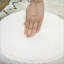 Repose-pieds, repose-pieds rond en molleton pour salon / entrée | Crème / blanc | Polyester