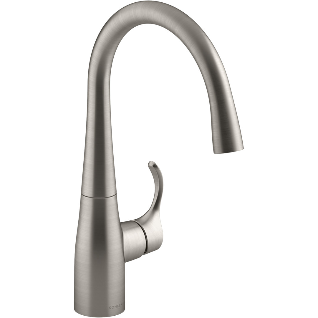 Simplice Single-Handle Bar Sink Faucet, Secondary Faucet with High-Arch Swing Spout Kohler 
